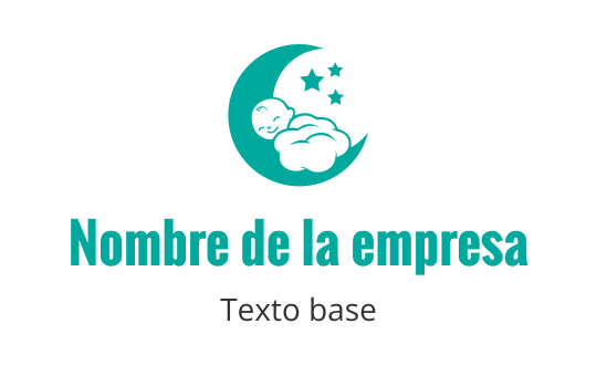 Logo de un bebé juguetón en una luna creciente con estrellas