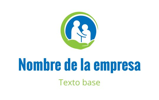 Logo de cuidado con dos figuras en un marco circular verde y azul