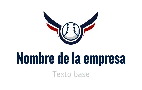 Diseño de logo audaz con un emblema circular, alas y elementos de béisbol