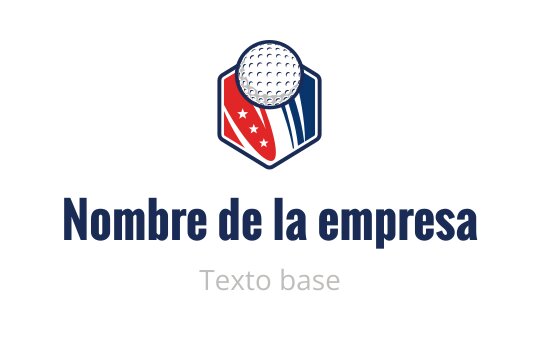 Diseño de logo hexagonal con una pelota de golf y acentos rojos