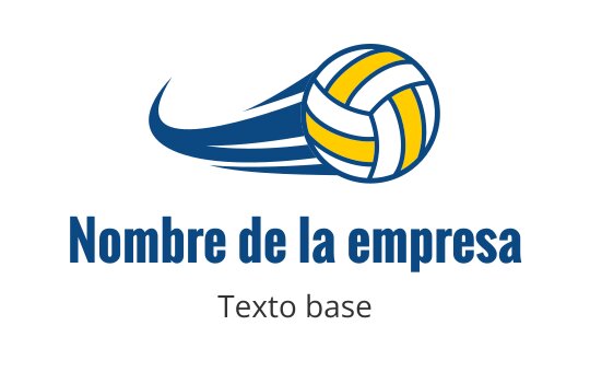 Diseño de logo dinámico de voleibol con acentos azules y amarillos