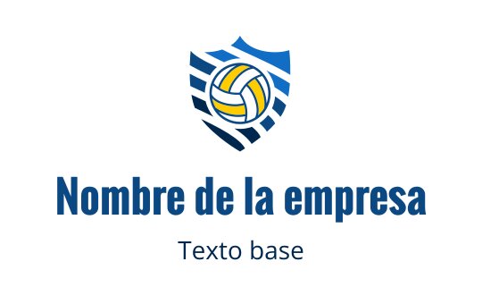 Diseño de logo moderno de escudo con un balón de voleibol y rayas azules
