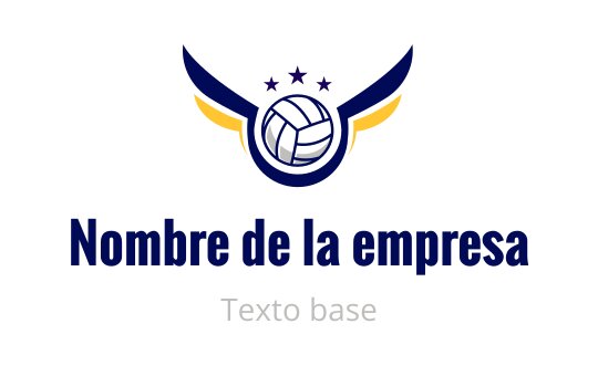 Diseño de logo dinámico con un voleibol, alas y estrellas