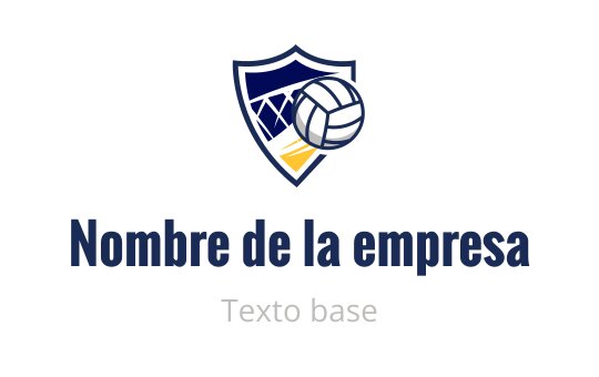 Diseño de logo de escudo con un balón de voleibol y acentos azules