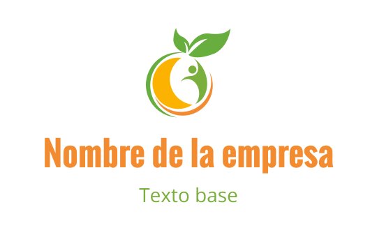 Diseño de logo moderno con forma circular, hojas verdes y acentos naranjas