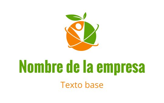 Diseño de logo vibrante con elementos de hoja verde y círculo naranja