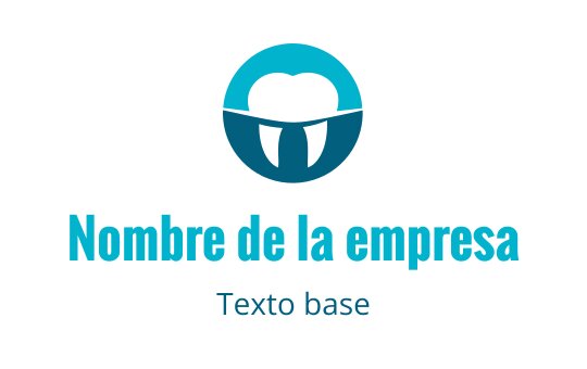 Diseño de logo moderno en azul y verde azulado con forma de diente estilizada