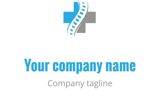 Diseño de logo moderno en azul y gris con elementos de olas dinámicas