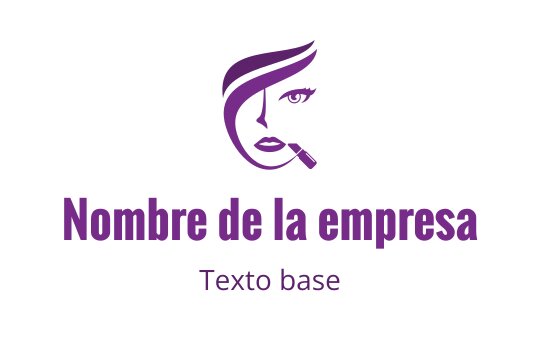 Diseño de logo elegante en púrpura con un rostro de mujer estilizado y cabello fluido