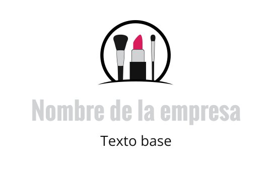 Diseño de logo elegante con brochas de maquillaje y lápiz labial en colores vibrantes