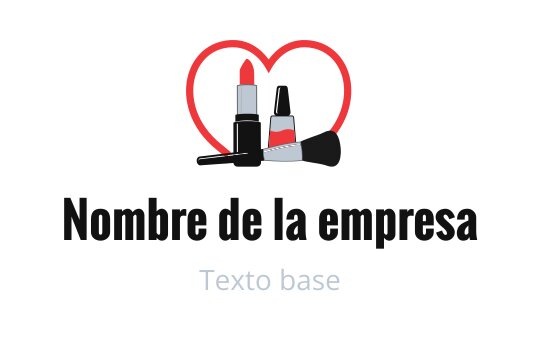 Diseño de logo juguetón con lápiz labial y esmalte de uñas en forma de corazón
