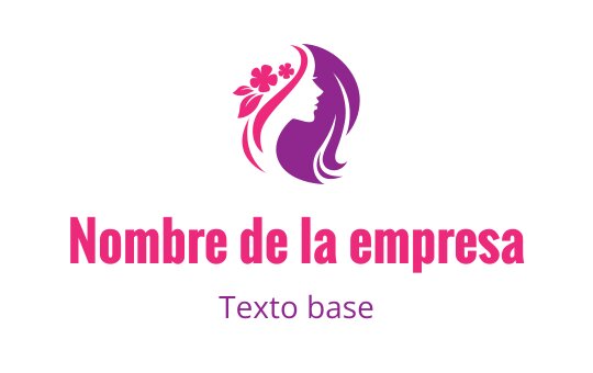 Diseño de logo elegante con la silueta de una mujer y acentos florales en rosa y púrpura