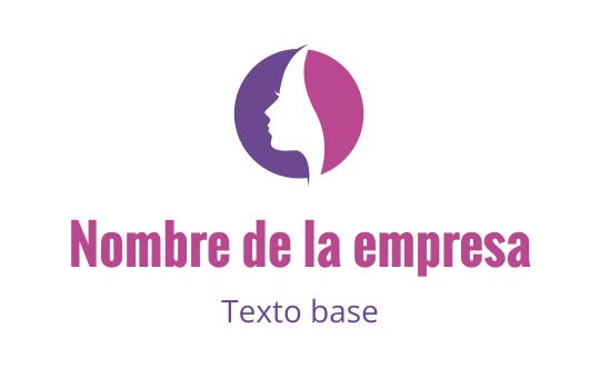Diseño de logo elegante con una silueta de perfil en círculos morados y rosas