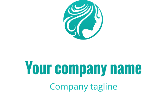 Diseño de logo elegante con la silueta de una mujer y cabello ondulado