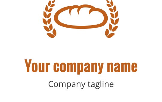 Diseño de logo marrón rústico con un pan estilizado