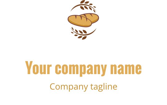 Diseño de logo elegante con un pan estilizado en marrón y dorado