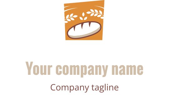 Diseño de logo elegante con un pan estilizado en dorado y marrón