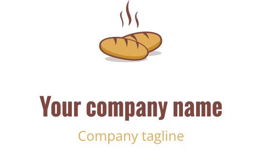 Diseño de logo elegante con un pan estilizado en colores cálidos