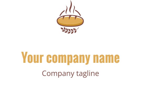 Diseño de logo elegante con un pan estilizado en marrón y dorado