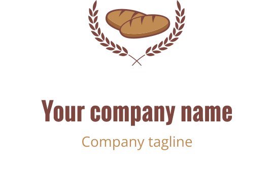 Diseño de logo elegante con un pan estilizado en marrón y dorado