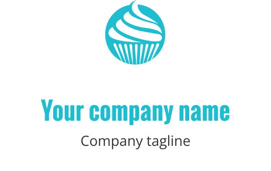 Diseño de logo moderno de cupcake con glaseado en espiral