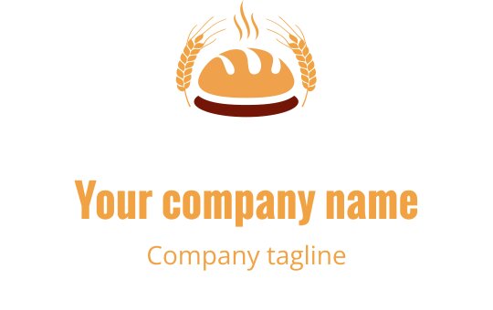 Diseño de logo moderno en color burdeos y coral con elementos de pan estilizados