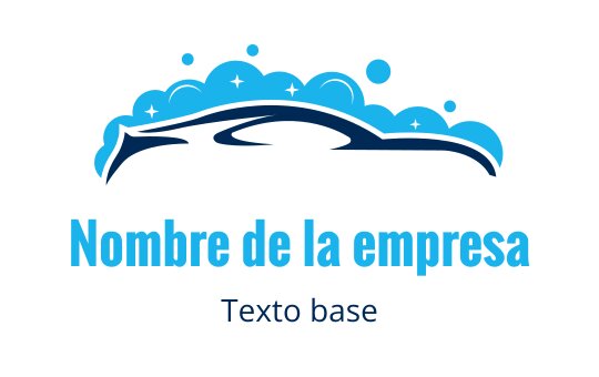 Diseño de logo de coche azul limpio con burbujas y curvas suaves