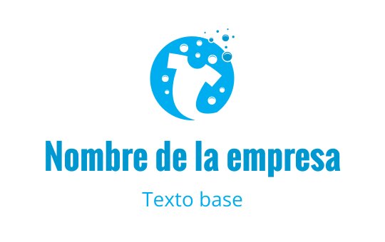 Diseño de logo moderno en azul con una camisa estilizada y burbujas