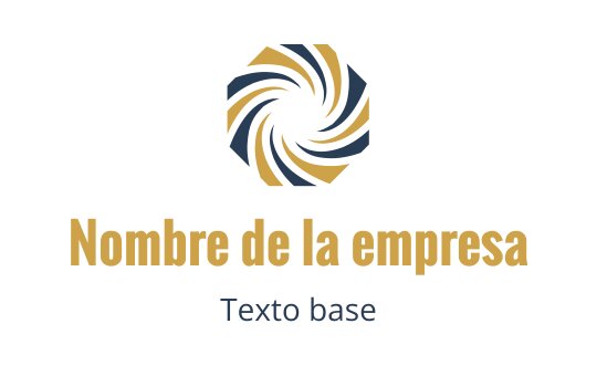 Diseño de logo moderno en tonos azules y dorados con remolinos