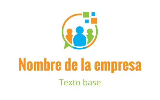 Diseño de logo colorido con tres personas estilizadas dentro de un globo de diálogo