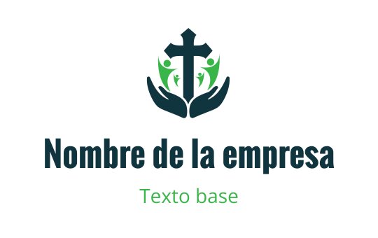 Diseño de logo moderno con una cruz y manos con acentos verdes