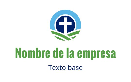 Diseño de logo moderno con una cruz en un paisaje circular azul y verde