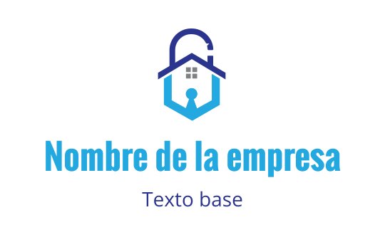 Diseño de logo moderno con una casa y un candado en tonos azules
