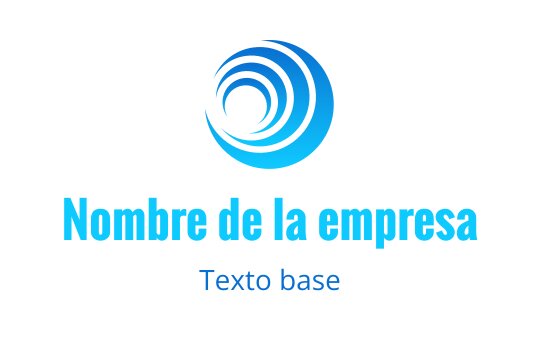 Diseño de logo moderno con espiral azul y elementos circulares dinámicos