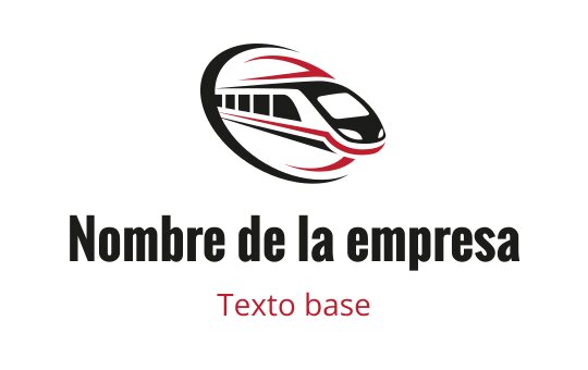 Diseño de logo de tren elegante con acentos rojos dinámicos y forma aerodinámica