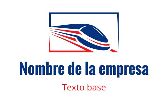 Diseño de logo de tren azul y rojo con líneas de movimiento dinámico