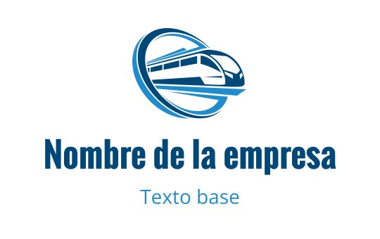 Diseño de logo de tren moderno azul con un elemento de movimiento circular