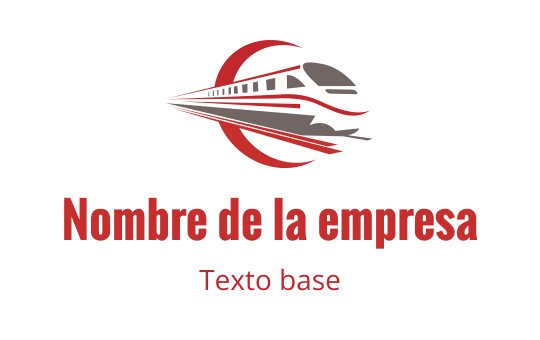 Diseño de logo dinámico de tren con elementos rojos y grises