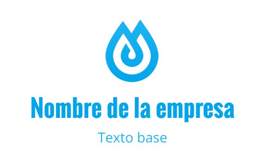 Diseño de logo moderno con gota azul y elemento circular en espiral
