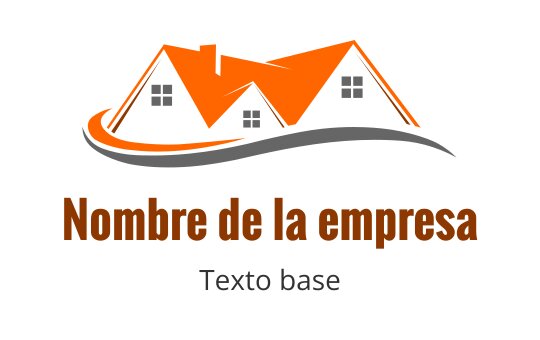 Diseño de logo moderno con dos techos naranjas y una línea curva