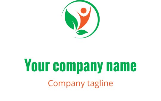 Diseño de logo vibrante con figuras interconectadas en verde y coral