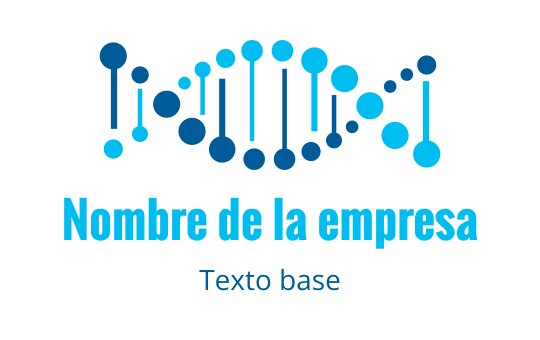 Diseño de logo moderno en azul y verde azulado con motivo de cadena de ADN