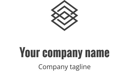 Diseño de logo elegante en gris con formas geométricas y líneas modernas