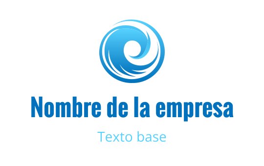 Diseño de logo de ola azul en espiral con estética moderna