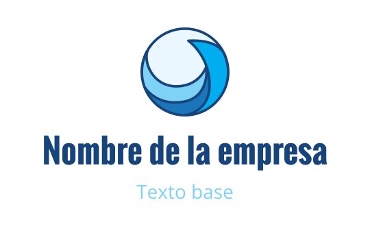 Diseño de logo circular moderno en azul y azul claro con formas fluidas