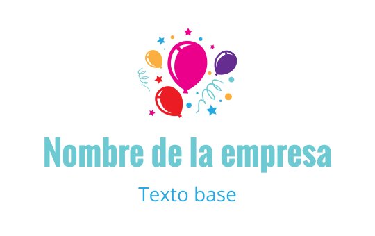 Diseño de logo de globos coloridos con elementos juguetones y acentos de confeti