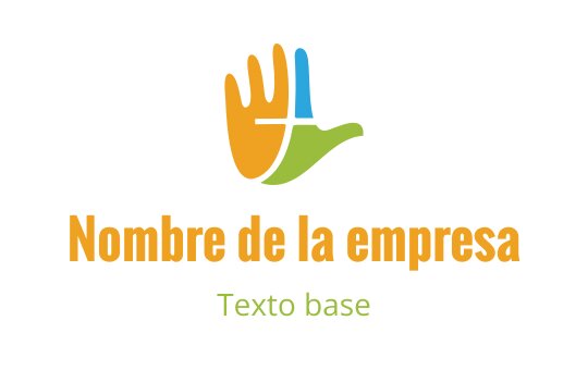 Diseño de logo colorido de mano con elementos naranja, verde y azul