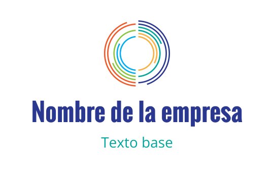 Diseño de logo circular colorido con líneas superpuestas y texto en negrita