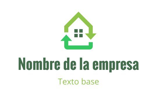 Diseño de logo de casa moderna verde con flechas y ventanas