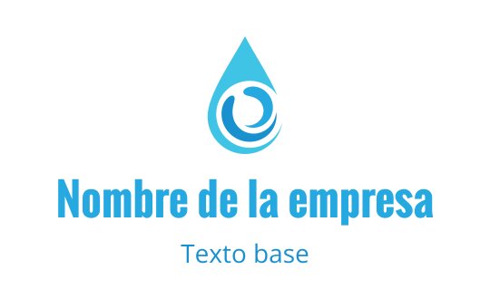 Diseño de logo moderno de gota de agua azul con elementos en espiral